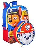 PAW Patrol Boys Backpack with Shaped Marshall Lunch Kit, Blue, One Size