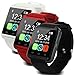 Black Waterproof Bluetooth Wrist Smart Watch Phone Mate Handsfree Call For Smartphone Outdoor Sports Pedometer Stopwatch