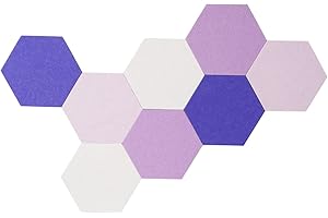 Afumazi 8Pcs (Large) Felt Cork Board Tiles Hexagon Wall Colored Bulletin Board, Adhesive Felt Pin Memo Board for Home School Office (Set F Large)