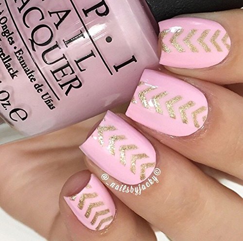 Single Chevron Stencil Nail Vinyls by Twinkled T - 1 Sheet of 36 Stencils