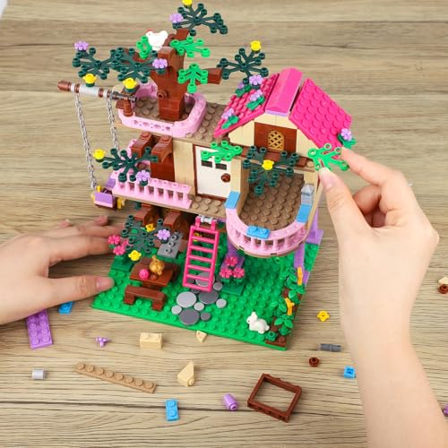 Uniiking® Tree House Building Set Compatible with Le-go Friends, 504 PCS Forest House Building Kit Birthday Gift for Kids Girls Boys Age 6+ Years