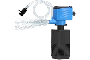 DaToo Aquarium Filter 5-15 Gallon Fish Tank Filter 120GPH Powerful Pump For Aquariums Adjustable Air Flow Submersible Internal Aquarium Filters For Pond Wavemaker Air Supply Freshwater And Saltwater