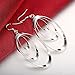 Bangood Women's Silver Plated Three Oval Eardrop Dangle Earrings