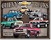 Bundle: Chevy Metal Sign Set - Super Chevy Service, Chevy Truck Tribute, Chevy Round Genuine Parts and Chevy Historic Logo. Plus Chevy Pistons Magnet.