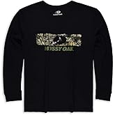 Bell Rangers Mossy Oak Wood Camo Graphic Hunting Crewneck Long Sleeve Poly T-Shirt