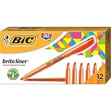 BIC Brite Liner Highlighter, Chisel Tip, Orange, 12-Count