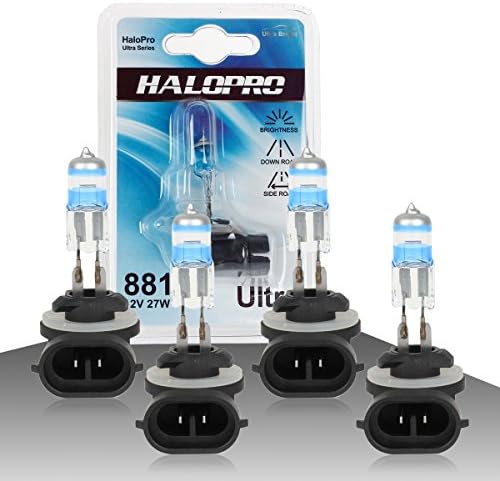 HaloPro 4300K 881 12V 27W Ultra Halogen Bulb Fog Light for 2013 Kia Hyundai ,Pack of 4pcs