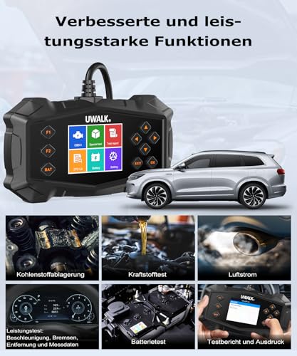 OBD2 Diagnostic Device OBD Car Adapter: EOBD Car Scanner Engine Diagnostic Error Reader Reader with OBDII Functions – German Car Reader for All Vehicles Ford BMW VW Mercedes Audi