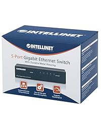 Intellinet IEEE 802.3, 802.3 ab, 802.3u, 802.3 x Gigabit Ethernet de 5 puertos (530378) (de metal)