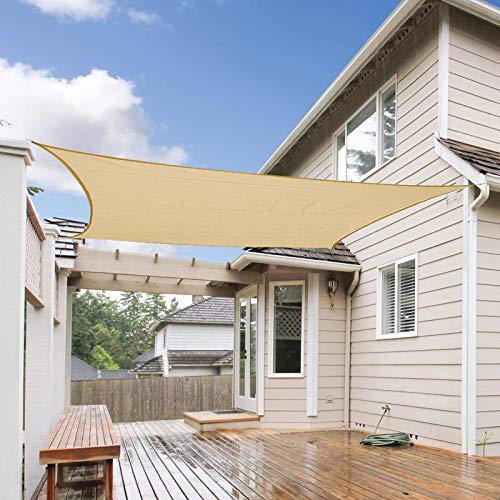 Shade&Beyond 7’x13′ Sun Shade Sail Canopy, Sail Sunshade UV Block for Patio Yard ...