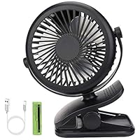 Mini Handheld Stroller Fan, Clip On Battery Operated Fan with 3 Adjustable Speed for Baby Carseat Travel Camping, USE Desk Fan Black