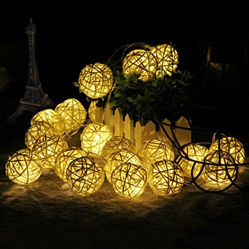 FOU Globe  String  Lights Battery Operated 16.5Ft 40  LED  Warm White Fairy  Light  for Indoor,Bedroom,Curtain,Patio,Lawn,Landscape,Fairy Garden,Home,Wedding,Holiday,Christmas Tree,Party(Warm White)