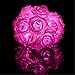 20 LED Battery Operated Rose Flower String Light Wedding Garden Chrismas Decor (Pink)