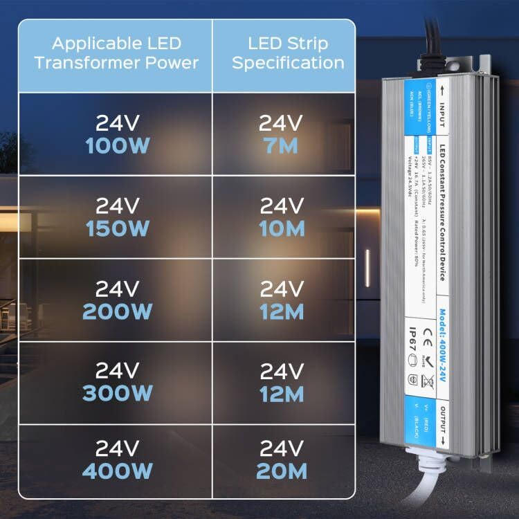 BRIMETI Transformer 220 V 24 V Power Supply Power Supply 200 W DC LED Driver Continuous IP67 Transformer Waterproof Outdoor Adapter 8.3 A Transfo Controller 220 V AC to 24 V DC for LED Strip