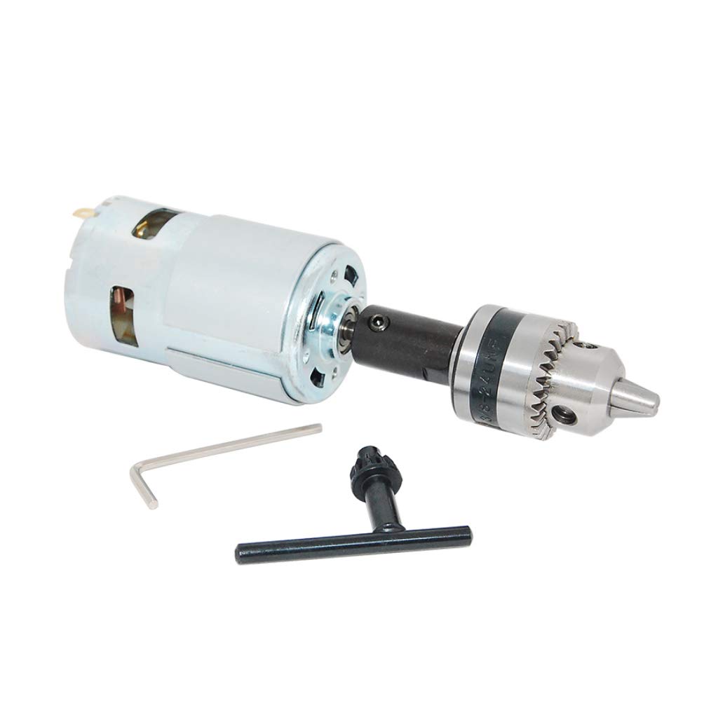 DC Motor 775 12V/24V Gear Motor Mini Table Saw for Wood Cutting with Mini Electric Drill Chuck for DIY Parts