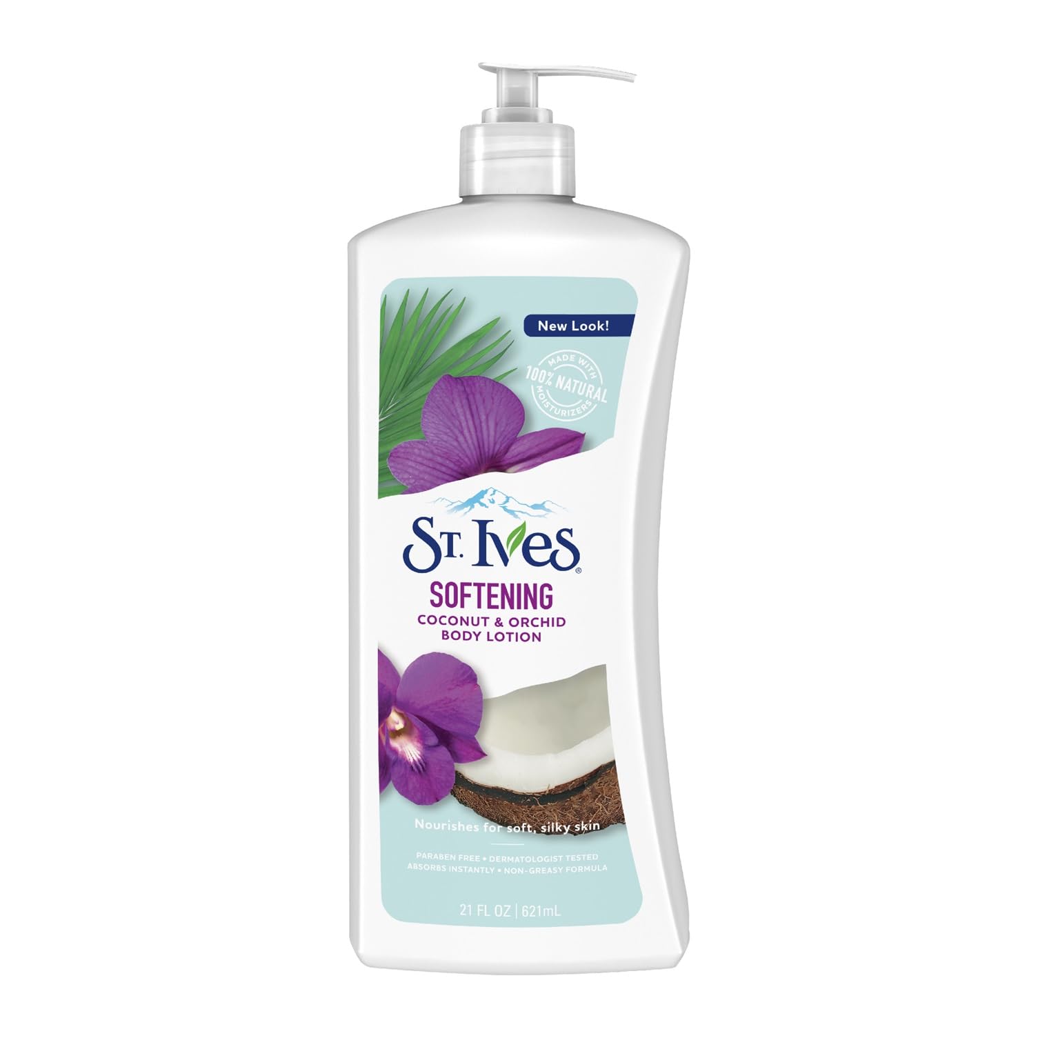 St. Ives Softening Hand & Body Lotion Moisturiser for Dry Skin Coconut & Orchid Made with 100% Natural Moisturisers 21 oz / 621ml