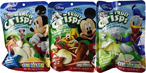Brothers-ALL-Natural Freeze Dried Fruit Crisps Disney 3 Flavor Variety 6 Bag Gift Bundle, 2 each: Minnie Mouse Fuji Apple Cinnamon, Donald Duck Pear, Mickey Mouse Fuji Apple.35 Ounces
