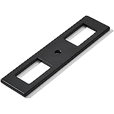 khtumeware 4 Inch Matte Black 5-Pack Knob Cabinet pulls Back Panel Solid Cabinet and Drawer Backplate for Kitchen, Bathroom, and Furniture Pull Handles