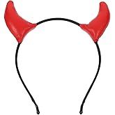 FOMIYES Red Devil Horn Headband Halloween Evil Costume Hair Hoop Headwear for Adult Performance Masquerade Holloween Costume Party Supplies