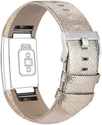 Goosehill Replacement Leather Strap Band Compatible for Fitbit Charge 2, Adjustable Replacement Sport Straps Fitness Wristband
