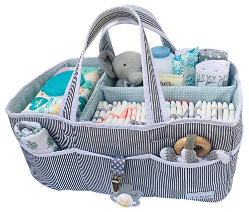Baby Diaper Caddy - Large Organizer Tote Bag for Infant Boy or Girl