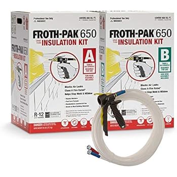 Dow Froth Pak 650, Spray Foam Insulation Kit, Class A fire rated 650 sq ft