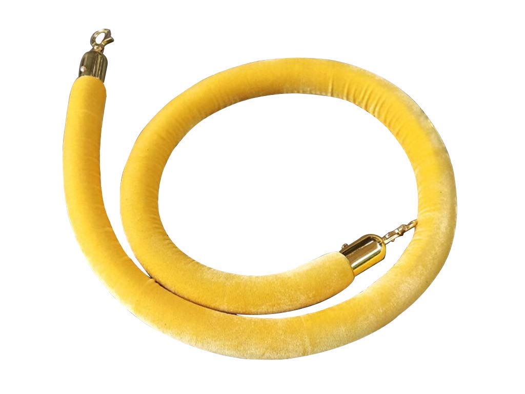 Barrier Rope Crowd Control, Stanchion Queue Velvet Rope, Velvet Stanchion Rope, Crowd Control Stanchion Velvet Rope Doorway Stanchion Queue Barrier Velvet Rope/5 feet Long(NO Stanchions) (Yellow)