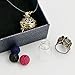 Essential Oil Diffuser Necklace Aromatherapy Diffuser Pendant + Bottle “Antique Bronze Style” with 4 Multi-Colored Lava Stone, 1 Dropper, 24 Inches Adjustable Long Wax Rope