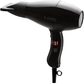 Elchim 3900 Light Ionic Professional Hair Dryer, 1875W Dryer, Ionic &amp; Ceramic Technology, Lightweight AC Motor, Fast Drying, Low EMF Protection, Dual Quick-Lock Concentrators, Made in Italy, Black