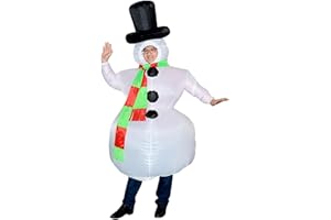 ZISUEX Santa Claus Inflatable Costume - Xmas Blow Up Suit Christmas Jumpsuit