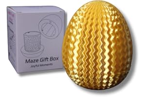 JHBEEY Egg-Shaped Maze Gift Box - Money Box for Cash Gifts, Puzzle Box for Boys & Girls, Easter Gift Box with Hidden Compartments, Easter Present for Birthdays & Special Occasions (Gold)