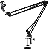 Suporte para Microfone de Mesa Ajustável e Flexível Braço Articulado Pedestal Condensador ideal para Podcast Live Gravação St