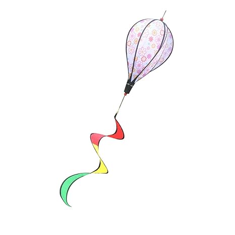 Bayougo 55 6-Panel Flower Pattern Hot Air Balloon Wind windsocks Kites Garden Yard Lawn Decor Kids Outdoor Toy Windsocks