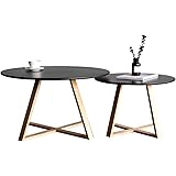 LLLD Modern Nesting Coffee Table Man-Made Board Round Coffee Nesting Tables Strong and Durable for Living Room Bedroom Apartm