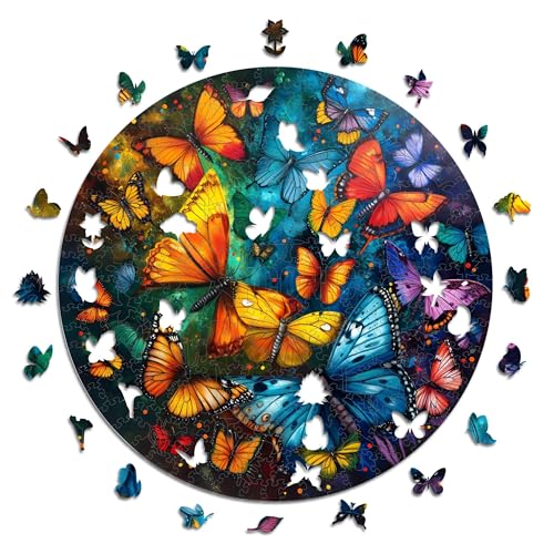 Iconic Puzzles - Magic Butterflies, fantasy animals, 100% sustainable wooden puzzle, Gifts for Children and Adults, size L, 600 Pieces