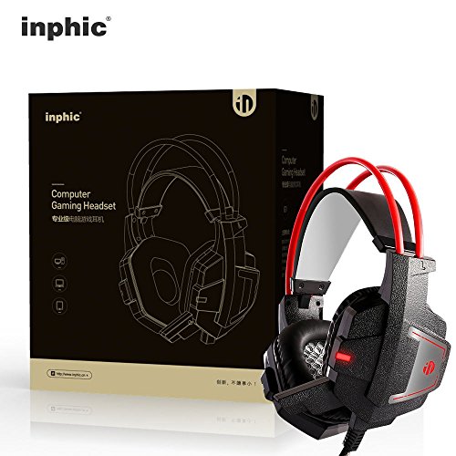 image for inphic Wired Gaming Headset with Mic and LED for PS4, PC, Xbox One Con
