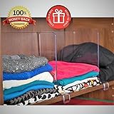 ClosetMate Shelf Dividers for Retail Stores - 4 Pack Acrylic Shelving Solution Will Match Most Retail Shelf System, Organizer Separators, Beautiful Clear Shelf Dividers