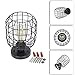 KOONTING Industrial Semi Flush Mount Ceiling Light, Metal Cage Pendant Lighting Lamp Fixture for Hallway Stairway Porch Bedroom Kitchen, Use 1 E26 Bulb, Black.