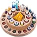 Essential Oil Wooden Storage Carousel | Premium Container Case Organizer Box Tray - Holds 10ml, 15ml, 30ml, 1/3oz, 1/2oz, 1oz, Roller Bottles for Homeopathy and Aromatherapy