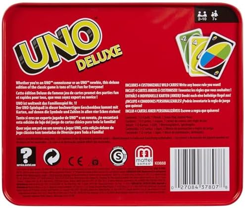 UNO Deluxe, Juego de Cartas, 7+ años, 2-10