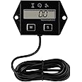 Yooreal Digital Inductive Tach Hour Meter,RPM Gauge Meter Tachometer for Lawn Mower Scooter Dirt Bike Tractor Generator Air Compressor Marine Motorcycle Snowblower Pressure Washer