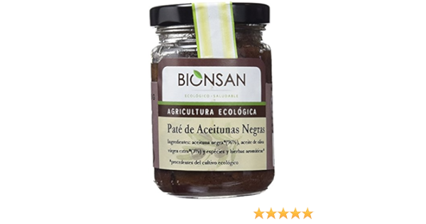 Bionsan paté de aceitunas negras - 4 tarros de cristal de 140 gr - Total: 560 gr (43101)