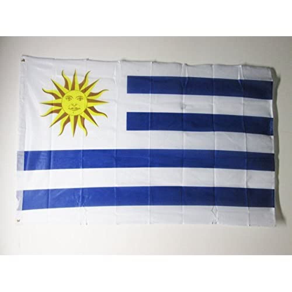 AZ FLAG - Uruguay Flag - 3x5 Ft - For Outdoor - Uruguayan Banner Knitted Polyester with Two Plastic Rings - Fade Resistant - Vivid Colors - 3' x 5' Feet - 150x90 Cm