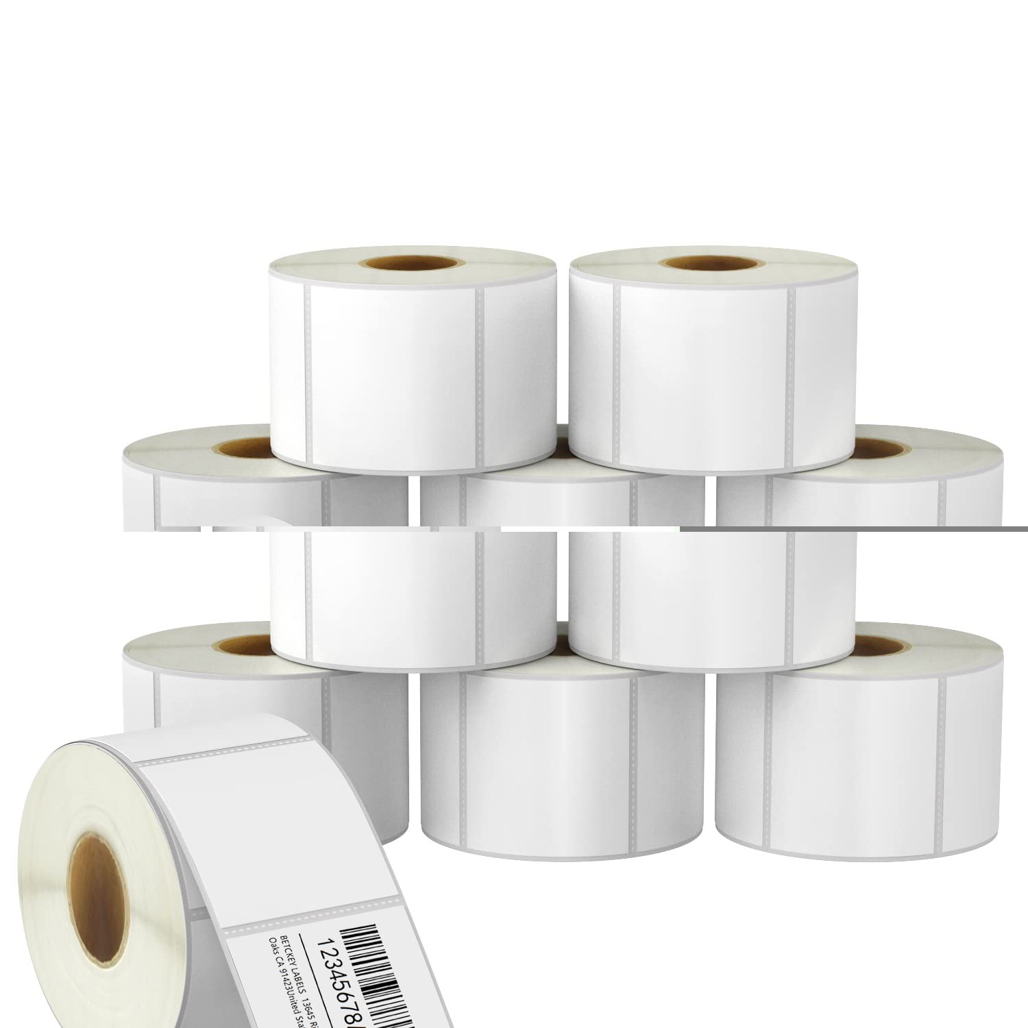 BETCKEY - 57mm x 51mm(2.25 in x 2 in) Barcode & Address Thermal Labels, 700 Perforated Stickers per Roll Compatible with Zebra & More Printers [6 Roll/4200 Labels]