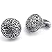 KONOV 2pcs Rhodium Plated Men's Vintage Celtic Cross Shirts Cufflinks, Wedding, Silver, 1 Pair