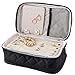 ELLIS JAMES DESIGNS Travel Makeup Bag - Make Up Travel Bag - Makeup Brush Case With Compartments Soft Padded Travel Jewelry Roll and Make Up Bags 2-in-1 Cosmetic Cases No Tangle Necklace Case