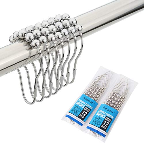 Amazer 2 Pack Shower Curtain Hooks Rings, Stainless Steel Rust