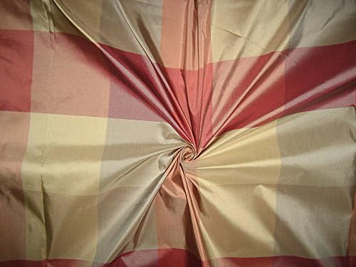 100% Pure Silk Taffeta Fabric Multi Color Drapery Plaids 54" by The Yard TAFC7
