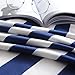 Luxury Hotel Quality 3-Piece Double Brushed 1800 Series Microfiber Reversible Duvet Cover Set with 2 Pillow Shams - Full / Queen, Navy and White Stripe by Exclusivo Mezcla