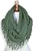 Basico Women Winter Warm Knit Infinity Scarf Tassels Soft Shawl Various Colors (Type G- Light Teal)